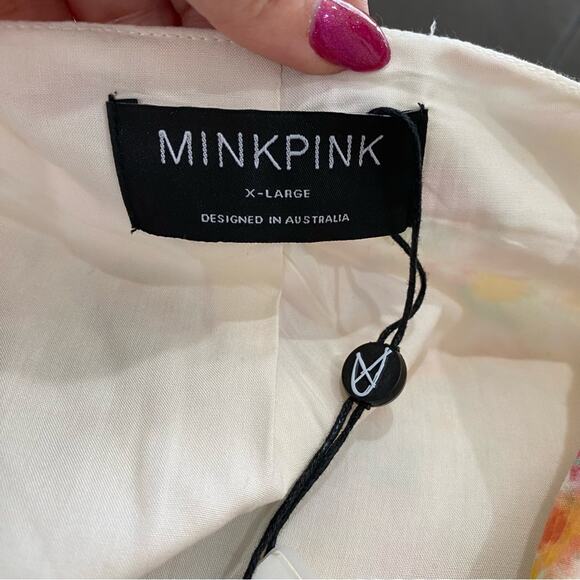MINKPINK Elvire Floral Romantic Wrap Print Mini Dress Size X-Large - Picture 9 of 13